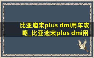 比亚迪宋plus dmi用车攻略_比亚迪宋plus dmi用的是什么电池